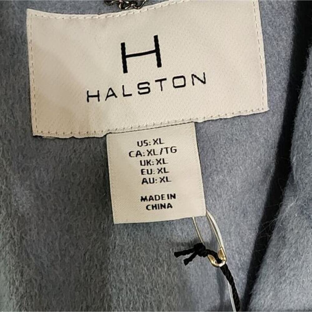 Halston Women's Light Blue Wool Blend Blazer Pea Coat Walking Womens Size XL New - Picture 5 of 13